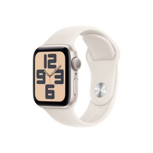 Apple Watch SE (2024) GPS 40mm csillagfény alumínimumtok, csillagfény sportszíj S/M (MXEF3)