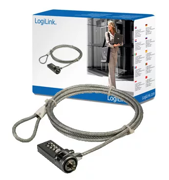 LogiLink Kombinációs zárral ellátott biztonsági notebook zár (NBS002)
