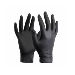   Egyszerhasználatos púdermentes nitril kesztyű, 100 db / 1 doboz (fekete, L) (NITRIL-KESZTYU-F-L)
