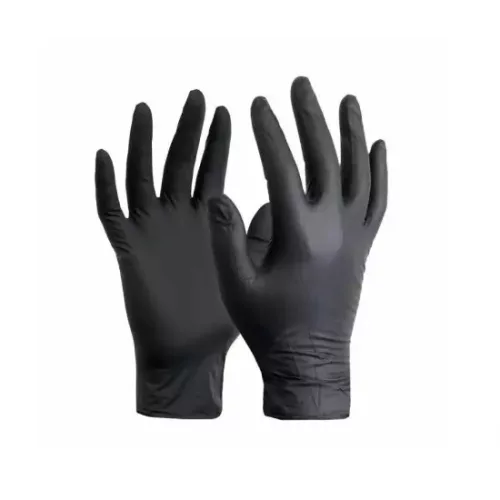 Egyszerhasználatos púdermentes nitril kesztyű, 100 db / 1 doboz (fekete, M) (NITRIL-KESZTYU-F-M)