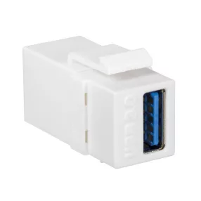   Logilink USB 3.0 keystone csatlakozó, A/F-USB-A/F, fehér (NK0015)