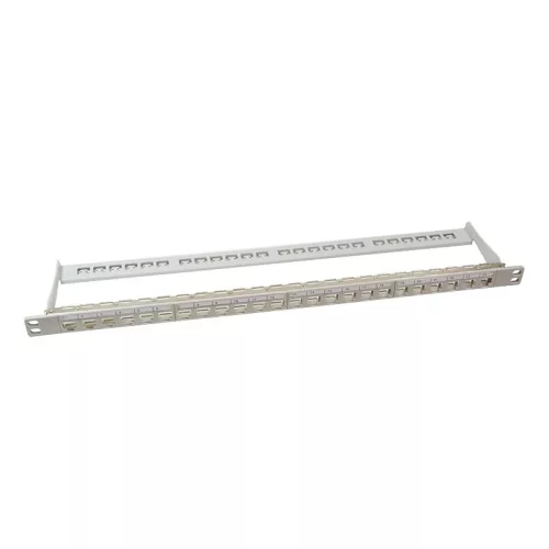 Logilink 19" Patch panel 24 Keystone jack csatlakozóhoz, 0,5U, szürke (NK4039)