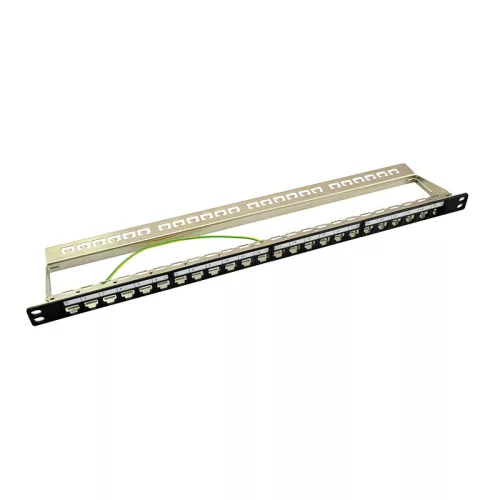 Logilink 19" Patch panel 24 Keystone jack csatlakozóhoz, 0,5U, betöltetlen, fekete (NK4040)