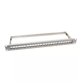   Logilink 19" Patch panel 24 Keystone jack csatlakozóhoz, 1U, szürke (NK4041)