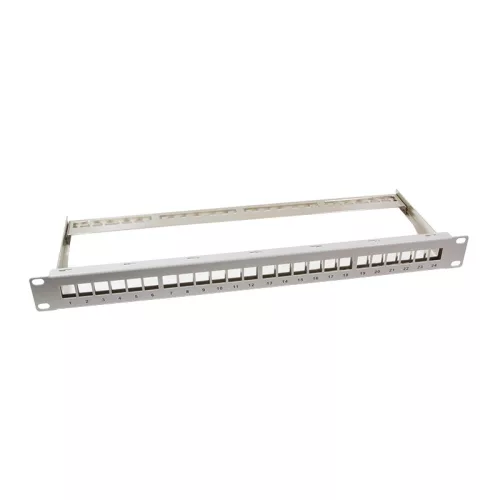 Logilink 19" Patch panel 24 Keystone jack csatlakozóhoz, 1U, szürke (NK4041)