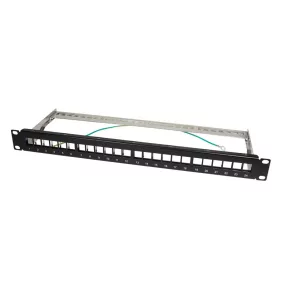   Logilink 19" Patch panel 24 Keystone jack csatlakozóhoz, 1U, fekete (NK4042)