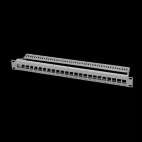   Logilink 19" Patch panel 24 keystone csatlakozóhoz, hátsó kábelkezelővel (NK4057)