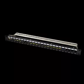   Logilink 9" Patch panel 24 keystone jack csatlakozóhoz, hátsó kábelkezelővel (NK4058)