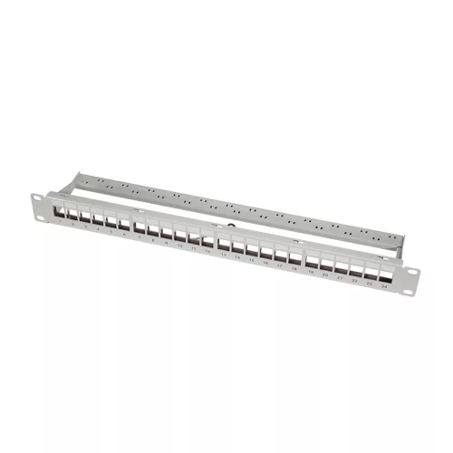 Logilink Keystone Panel 1U, 24 port, árnyékolt, gazdaságos, szürke (NK4073)