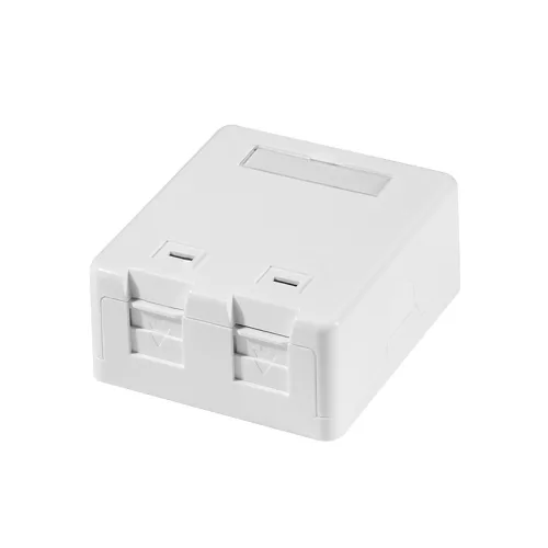 Logilink Felületre szerelhető doboz 2 Keystone aljzathoz, rugós redőnnyel (NK4080)