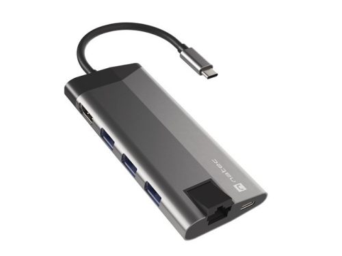 NATEC USB-C MULTIPORT ADAPTER 8 AZ 1-BEN FOWLER PLUS HUB USB 3.0 3X, HDMI 4K, USB-C PD, RJ45, SD, MICRO