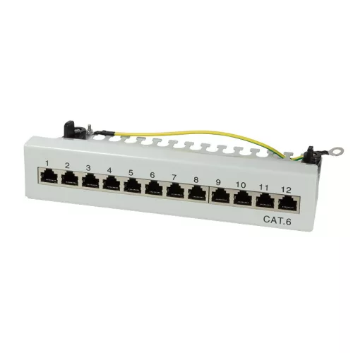 Logilink Cat.6 Patch Panel 12 port árnyékolt, asztali, világosszürke (NP0017A)