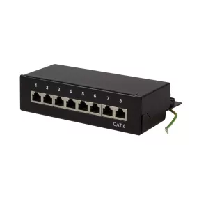   Logilink Cat.6 Patch Panel 8 portos árnyékolt, asztali, fekete (NP0017B)