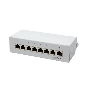   Logilink Cat.6A Patch Panel 8 portos árnyékolt, asztali, világosszürke (NP0018)