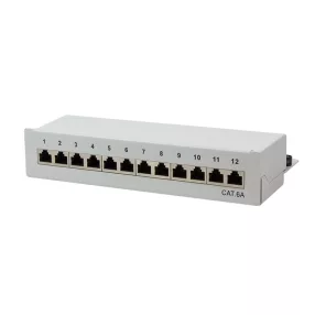   Logilink Cat.6A Patch Panel 12 portos árnyékolt, asztali, világosszürke (NP0019)