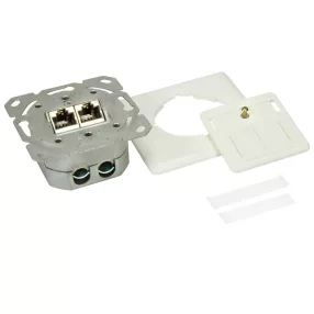   LogiLink kimenet, Cat.6 fali aljzat, fel 2xRJ45 STP, függőleges típus, tiszta fehér (NP0023V)