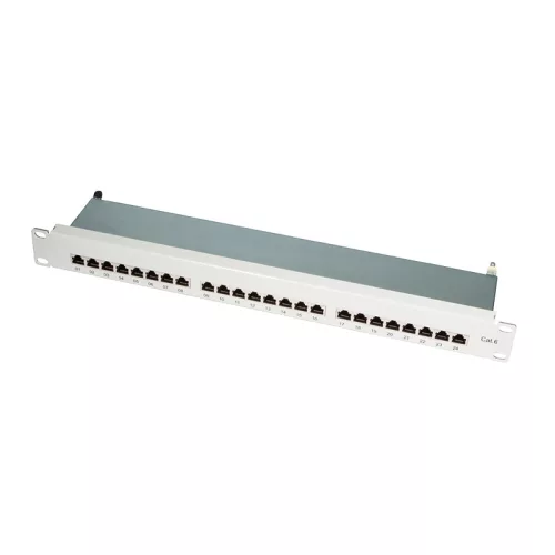 Logilink Cat.6 Patch Panel 24 portos árnyékolt, 19" rack tartó, világosszürke, PrimeLine (NP0040A)