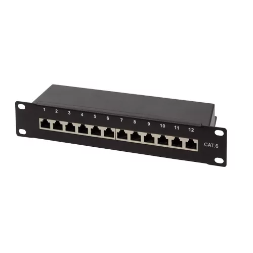 Logilink Cat.6 patch panel 12-port 10", STP, fekete (NP0046)
