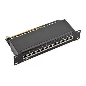   Logilink Cat.6A Patch Panel 12-port 10", árnyékolt, fekete (NP0052B)
