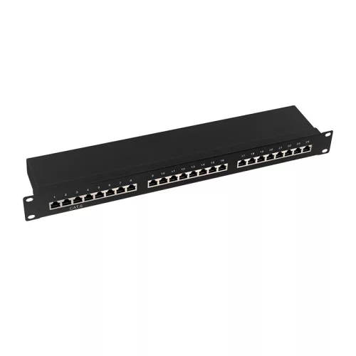 Logilink Cat.6 patch panel 24-port 19" STP, fekete, EconLinie (NP0055)