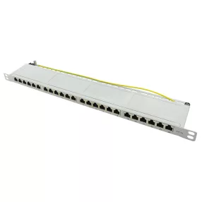   Logilink Cat.6A patch panel 24-port STP, szürke, fél egység magasságú (NP0062)