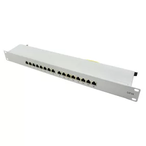   Logilink Cat.6A patch panel 16-port STP, szürke, teljesen árnyékolt (NP0075)