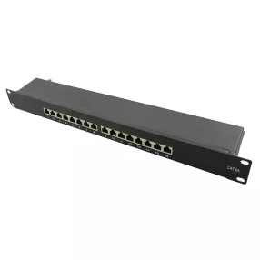   Logilink Cat.6A patch panel 16-port STP, fekete, teljesen árnyékolt (NP0076)