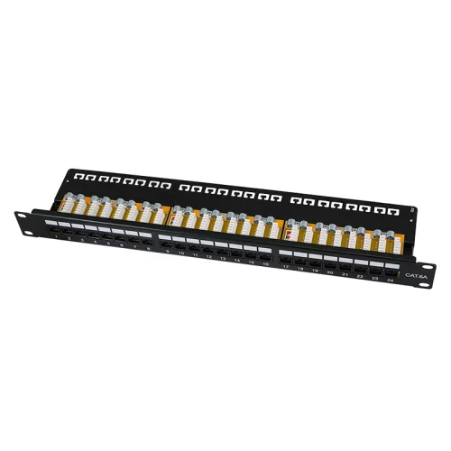 Logilink Cat.6A Patch Panel 24 portos UTP, 90 -os LSA lezárás (NP0133)