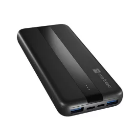   NATEC TREVI SLIM Q V2 10000MAH POWERBANK 2X USB-A 18W + 1X USB-C 20W + USB-C - USB0-C KÁBEL