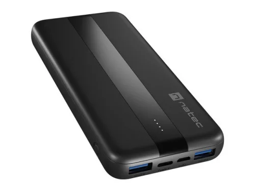 NATEC TREVI SLIM Q V2 10000MAH POWERBANK 2X USB-A 18W + 1X USB-C 20W + USB-C - USB0-C KÁBEL