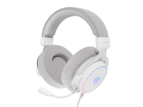 Genesis Neon 764 Gamer Fejhallgató mikrofonnal, RGB megvilágítással USB - fehér