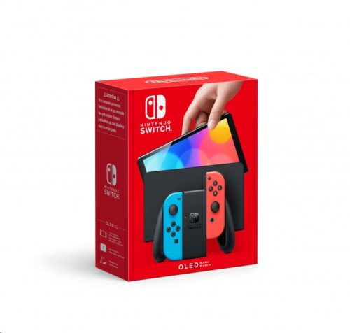 Nintendo Switch (OLED modell) Neon Kék és Neon Piros Joy-Con kontrollerrel (NSH007)