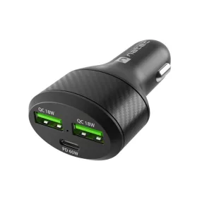   NATEC AUTÓS TÖLTŐ CONEY 2X USB 1X USB-C POWER DELIVERY 3.0 84W QC3.0 FEKETE
