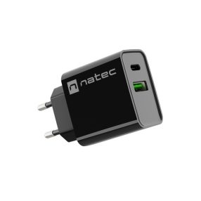 Natec Ribera 1xUSB-A 1xUSB-C 20W fali töltő fekete