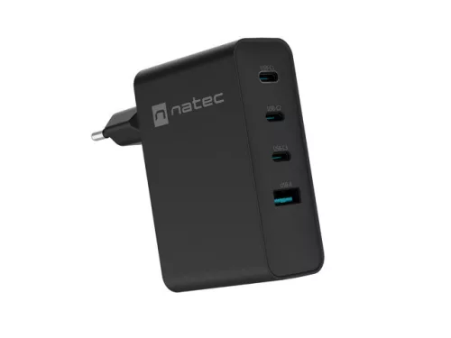 Natec Ribera 1xUSB-A 3xUSB-C 100W fali töltő fekete