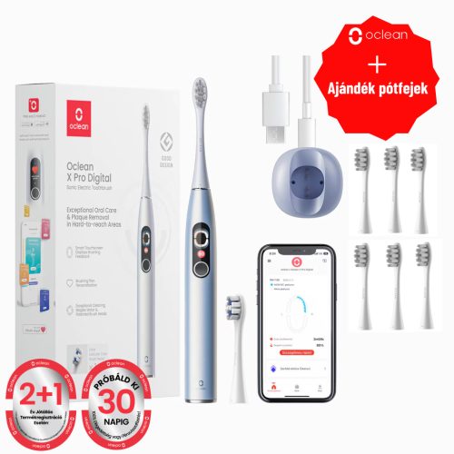 Oclean X Pro Digital Set elektromos fogkefe+ pótfej (OCL552584+OCL552263)