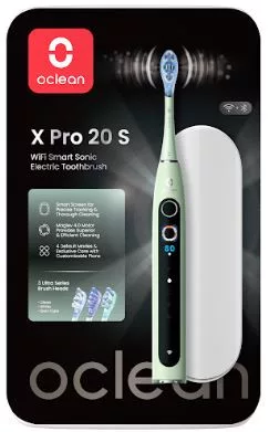 Oclean X Pro 20 S Green elektromos fogkefe Szett okos kijelzővel