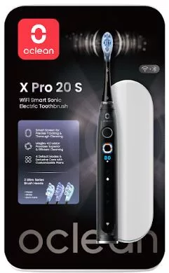 Oclean X Pro 20 S Black elektromos fogkefe Szett okos kijelzővel