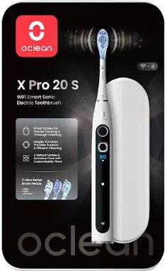 Oclean X Pro 20 S White elektromos fogkefe Szett okos kijelzővel
