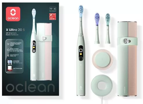 Oclean X Ultra 20 S Green elektromos fogkefe Szett