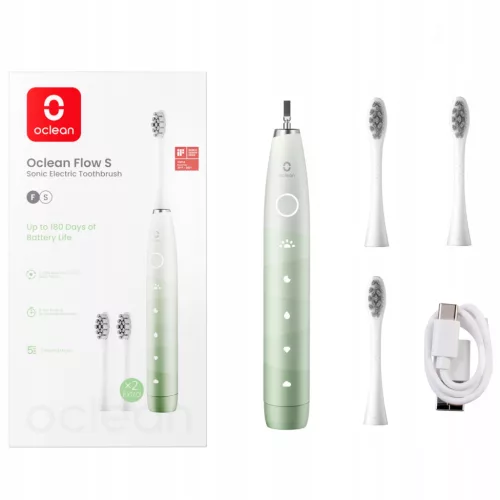 Oclean elektromos fogkefe Flow S (+2db fej) Green