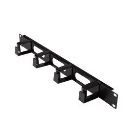   Logilink 19" kábelkezelő panel 1 U 4 kábelgyűrűvel és 3 kábelnyílással (OR107B)