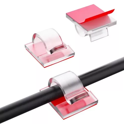 Well ORG-CABEL-S0224TT-WL Öntapadós kábel rendező, Kábeltartó 24 db-os