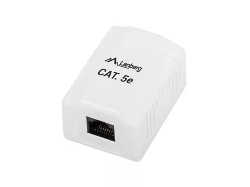 LANBERG FELÜLETRE SZERELHETŐ DOBOZ CAT.5E UTP ÁRNYÉKOLATLAN 1X RJ45 FEHÉR