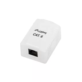   LANBERG FELÜLETRE SZERELHETŐ DOBOZ CAT.6 UTP ÁRNYÉKOLATLAN 1X RJ45 FEHÉR