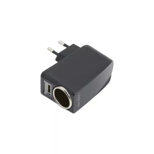 LogiLink Hálózati töltő, USB port és szivargyújtó, 1000mA (PA0046)