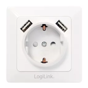LogiLink Fali aljzat, 1x CEE 7/3, 2x USB-A (PA0162)
