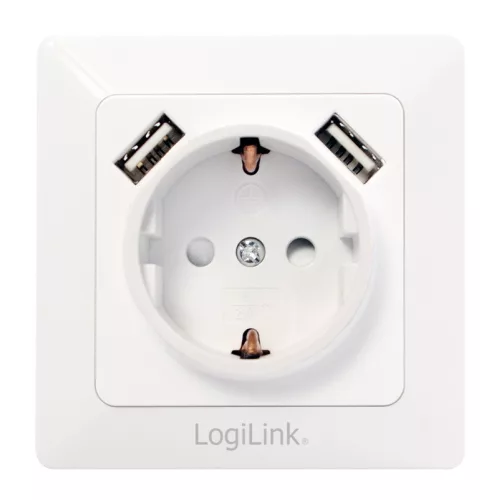 LogiLink Fali aljzat, 1x CEE 7/3, 2x USB-A (PA0162)