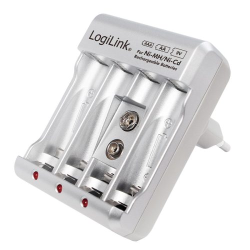 Logilink Akkumulátortöltő Ni-MH/Ni-Cd AA/AAA/9V akkumulátorokhoz