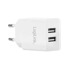 Logilink fali töltő, 2xUSB-A, 10.5W, fehér (PA0185)